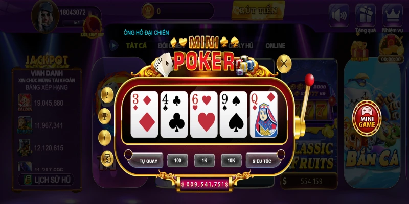 Tham gia game Mini Poker 68gb giúp tận hưởng nhiều tính năng vượt trội